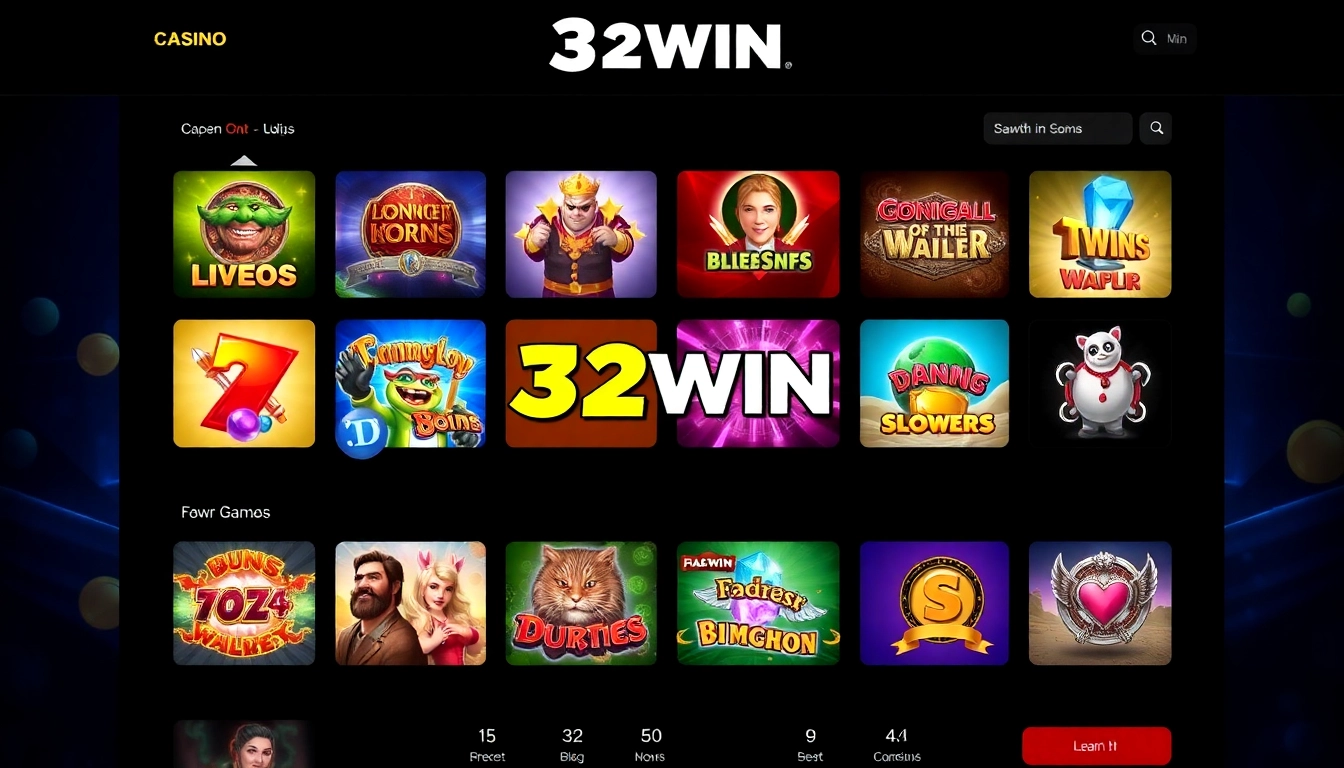Hình ảnh nền casino trực tuyến của 32WIN thể hiện các trò chơi hấp dẫn, màu sắc tươi sáng, tạo cảm giác sôi động và thu hút người chơi.