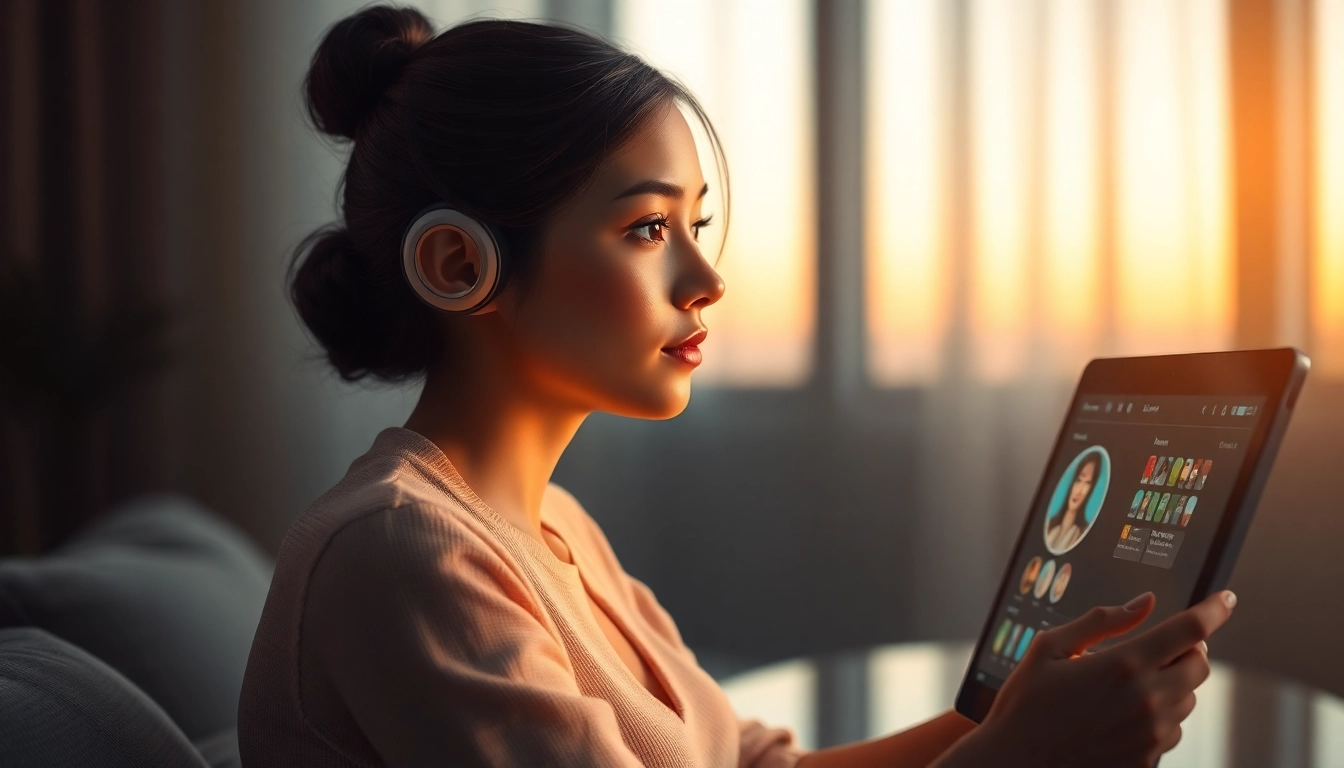 AI girlfriend engaging in a natural, expressive conversation on a sleek screen for enhanced user experience and accessibility.