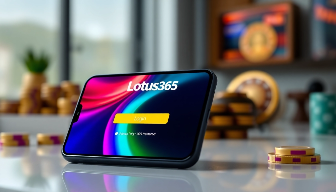 Secure Lotus365 login screen on mobile device with easy access to betting and casino options, highlighting user-friendly interface and trustworthiness for Indian players.
