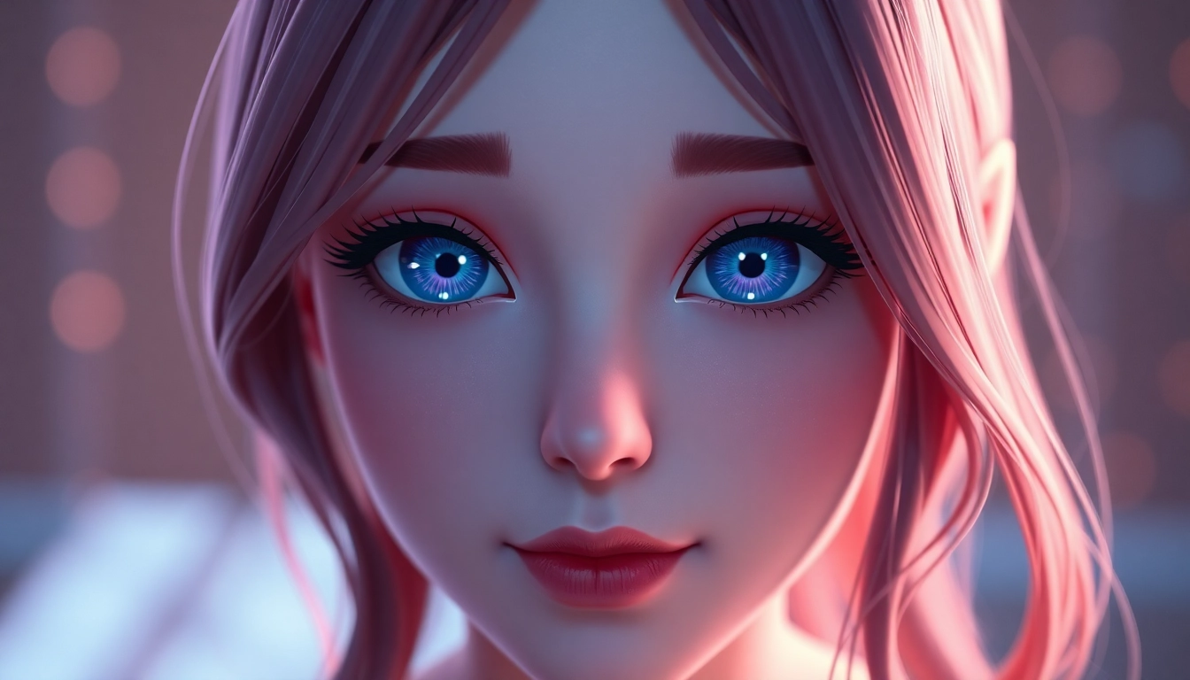 AI girlfriend engaging in unfiltered NSFW chat, realistic digital avatar with expressive features, in a sleek modern setting for immersive experience.