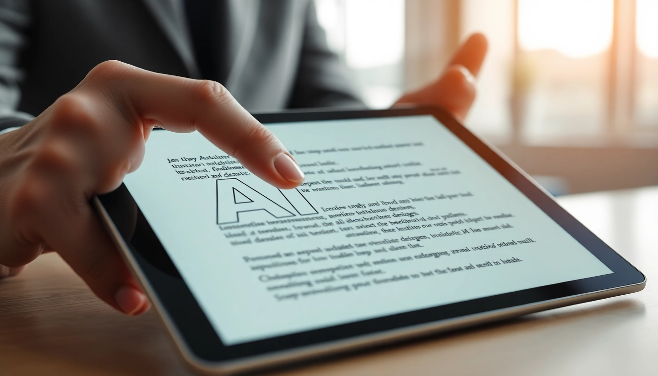 Professional demonstrates humanize AI by editing AI-generated text with precision and care in a