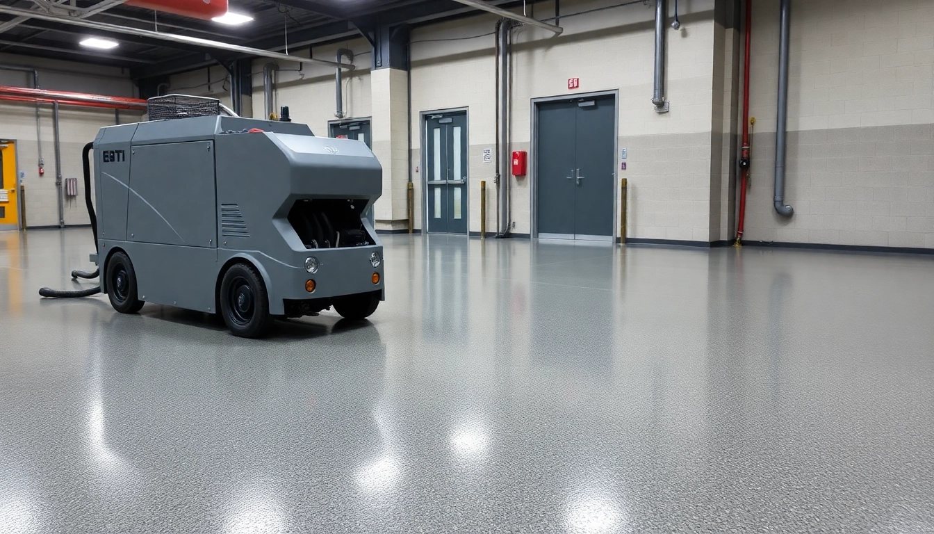 Professional floor preparation in Birmingham showing diamond grinding and leveling for durable